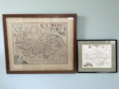 Ducatus Eboracensis Pars Borealis : The North Ridinge of Yorkeshire, a hand coloured engraved map,