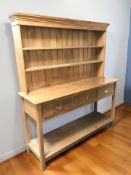 A reproduction elm kitchen dresser,