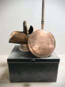 A painted metal trunk labelled Garrison internally,