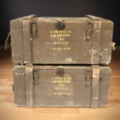 Two painted pine ammo crates,