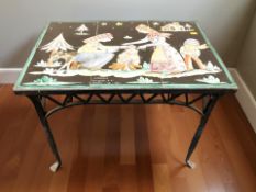 A 20th Century Italian tile inset occasional table, width 60 cm.