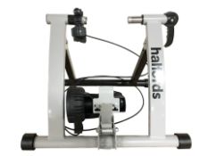 A Halfords bike trainer.