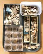 Assorted Victorian and later British coins, pre-decimal, crowns, etc.