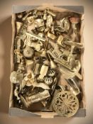 Brass wares to include various animal figures, temple bells, trivets, etc.