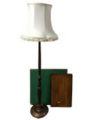 A mahogany standard lamp,