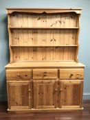 A modern pine kitchen dresser,