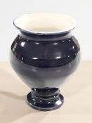 A cobalt blue glazed vase stamped 'North East Coast Exhibition 1929, T M Richardson', height 11.