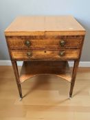 A 19th century inlaid mahogany gentleman's wash stand with fitted interior, 61 cm x 49 cm x 84 cm.