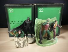 Two Applause Batman Forever figure groups, Robin Versus Two-Face on Claw Island,