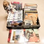 A group of jigsaw puzzles, contemporary doll, assorted LPs and other records including classical,