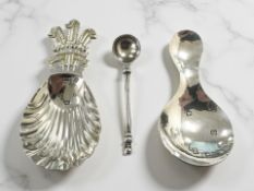 An Elizabeth II silver caddy spoon with Prince of Wales plume, Roberts & Belk Ltd, Sheffield 1981,