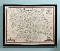 John Speede (1552-1629) : Yorkshire, a hand coloured engraved map, with scales,
