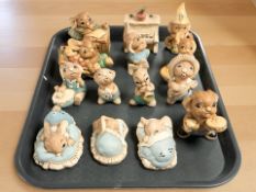 A group of Pendelfin rabbits.