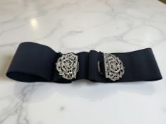 A nurse's belt with Victorian pierced silver buckle, Reynolds & Westwood,