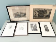 Armand Coussens (French, 1881 - 1935) : A Man Fishing on The Seine, Paris, drypoint etching,