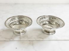 A pair of pierced silver bon bon dishes, Birmingham marks, diameter 9cm.