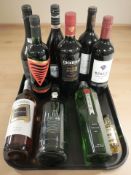 Ten various bottles of alcohol including Cockburns special reserve port, prosecco, No.