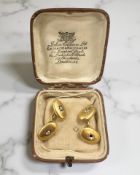 A pair of antique 18ct gold diamond cuff links CONDITION REPORT: 7.9g.