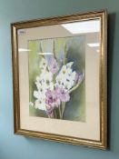S Cresci (20th Century) : A Still Life with Gladioli, watercolour, signed, 37 cm x 28 cm,