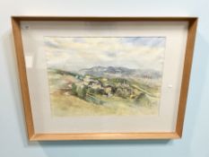 Ken Stainsby (British, 20th Century) : A View of Grezzo, Bardi, watercolour, signed,