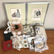 A quantity of loose stamps, Chester le Street medal,