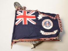 A 1st Newbiggin by the Sea Boys Brigade flag, with brass mounted flagpole,