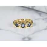 An antique 18ct gold sapphire and diamond ring, size O CONDITION REPORT: 2.