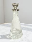 A good quality Elizabeth II silver-mounted glass decanter, W I Broadway & Co, Birmingham 2002,