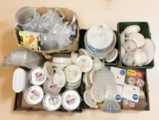 A large quantity of new kitchen items, tuppa ware, aluminium dishes,