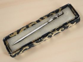A Tiffany and Co hallmarked silver ballpoint fishing pen