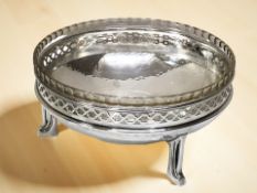 A WMF silver plated bowl with original fluted glass liner, marked to underside,