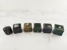A group of antique and later ring boxes including Reids,