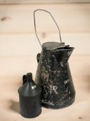 A 1960's British Rail (Midland) tar bucket and a further vintage LNER oil container