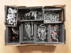 A quantity of carabiner clips,