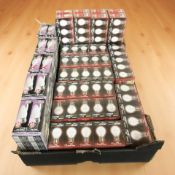 A large quantity of light bulbs