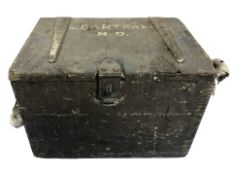 A painted pine military box,