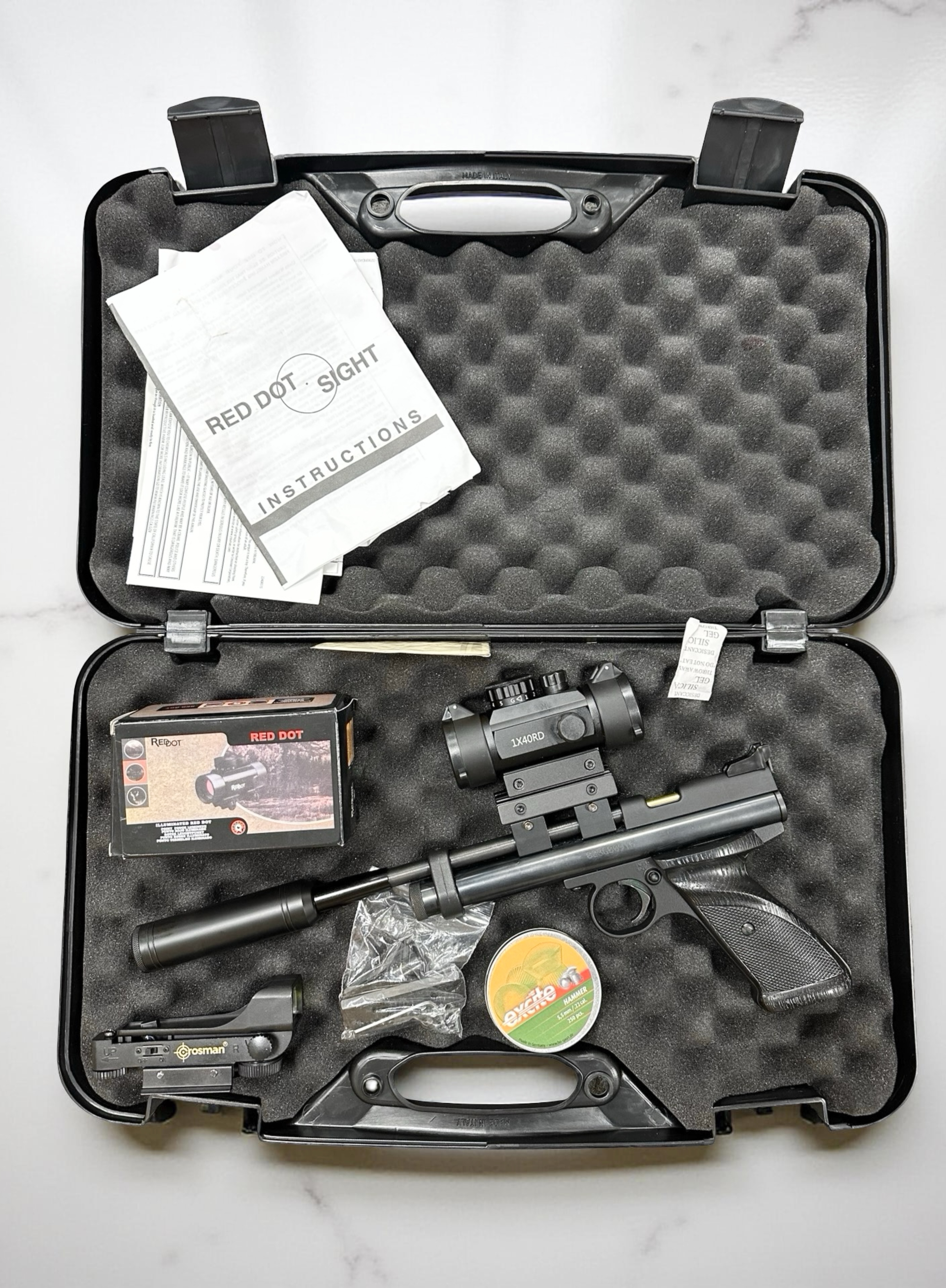 A Crosman 2240 CO2 powered single shot .