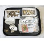 A group of British and world coins, bank notes,