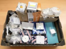 Assorted new light switches and fittings (1 box)
