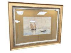 F A Dundas : Sailing boats in calm waters, watercolour,