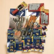 Assorted new packs of drill bits,