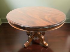 A Victorian style mahogany circular breakfast table,