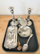 EPNS wares including pair of candlesticks with detachable sconces,