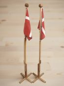 Two pine Danish flag poles,