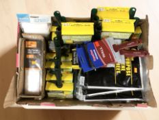 A quantity of new wall paper brushes, dust sheets,