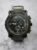 A gent's stainless steel and black diamond Le Vian quartz chronograph calendar wristwatch,