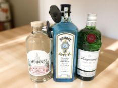A bottle of Bombay Sapphire London dry gin 1 litre,