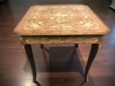 A reproduction Italian style games table containing a roulette wheel with interchangeable chess