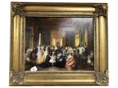 After H Tuckol : Figures in a drawing room, colour print,