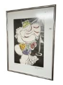 After Claus Hermansen : Golfer, colour print, signed in pencil,